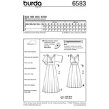 Patron N°6583 Burda : Robe de soirée drapés