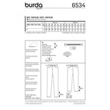 Patron Burda n°6534 : Pantalon - Jeans