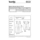 Patron Burda n°6532: Robe & Haut plissée