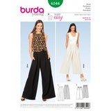 Patron Burda n°6544:  Pantalon jambes amples