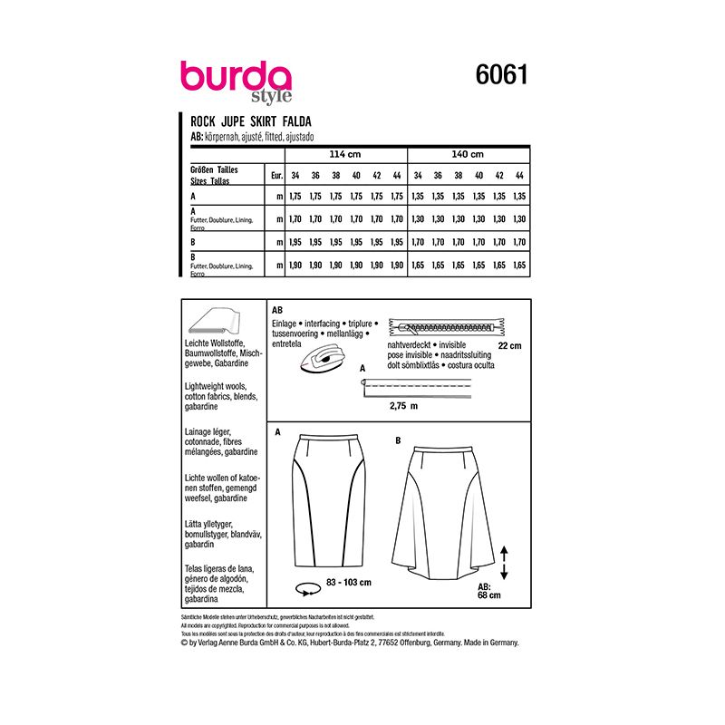 Patron Burda n°6061 : Robe