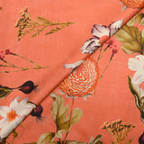 Silk satin printed waltz of onion white background