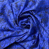 Brocart fleur de vie fond bleu nuit