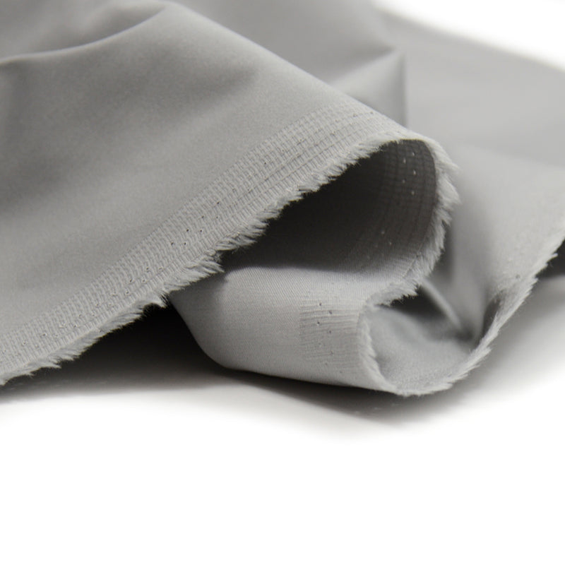 Gray elastane cotton satin