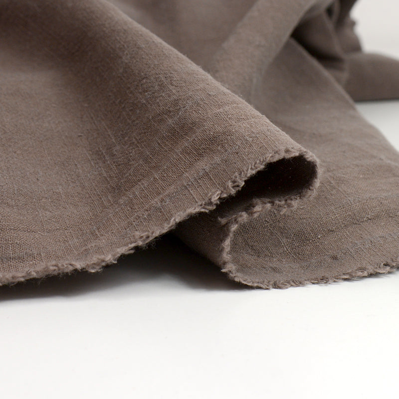 100% taupe washed linen