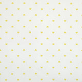 Piqué de coton imprimé petits coeurs jaunes Coupon 45x45 cm