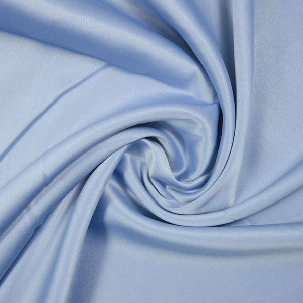 Crêpe satin polyester bleu barbeau