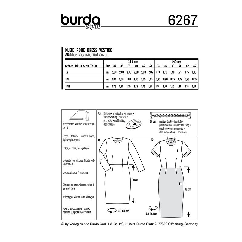 Patron Burda n°6267 Robe