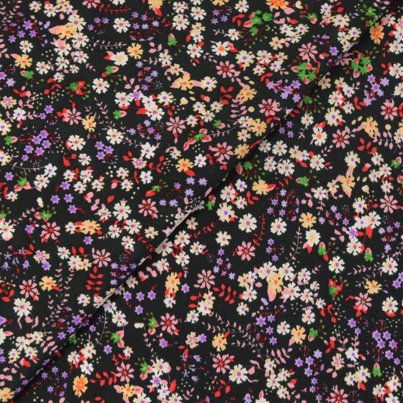 Microfibre imprimée alambiquée fond noir