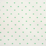 Piqué de coton petits coeurs verts Coupon 45x45 cm
