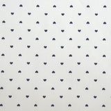 Piqué de coton imprimé petits coeurs bleu marine Coupon 45x45 cm