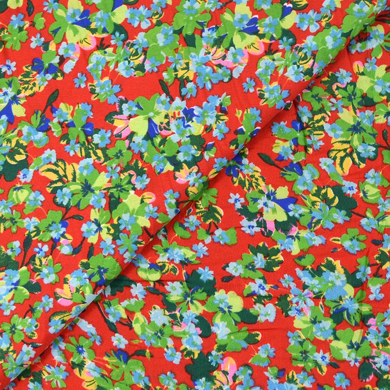 Microfibre imprimée majestueux fond rouge