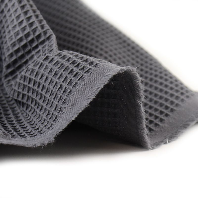 Coton 100% nid d'abeille gris anthracite