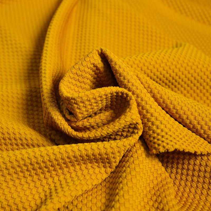 Tissu nid d'abeille moutarde