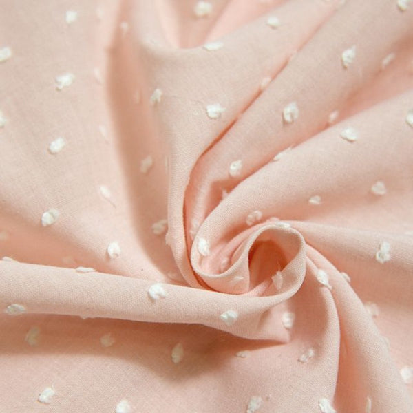 Voile de coton Plumetis rose poudre