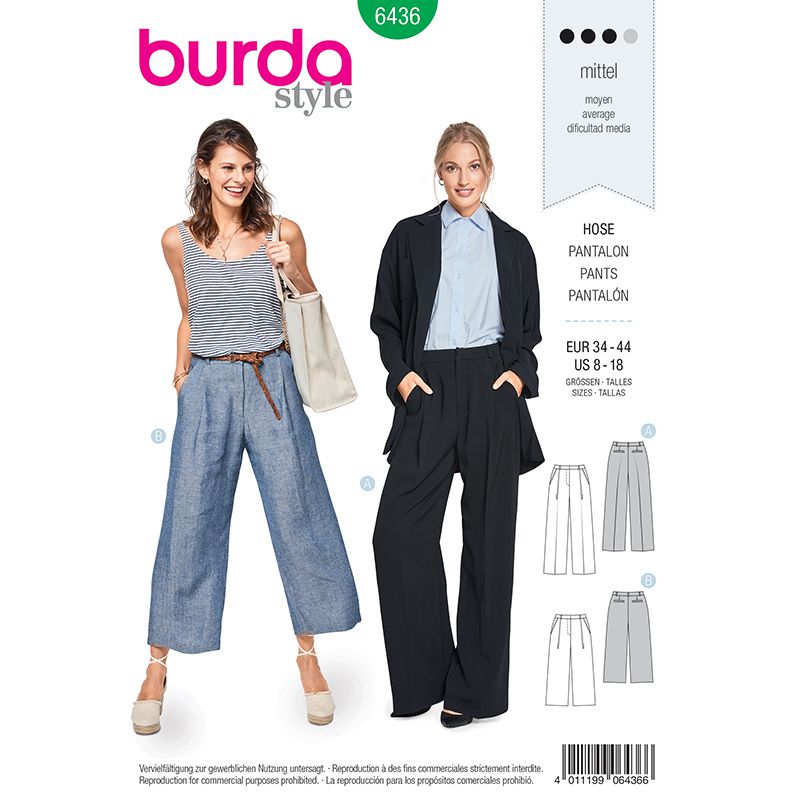 Burda boss n ° 6436: wide pants