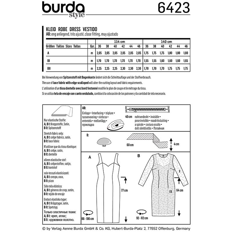 Patron Burda n°6423 : Robe à bretelle