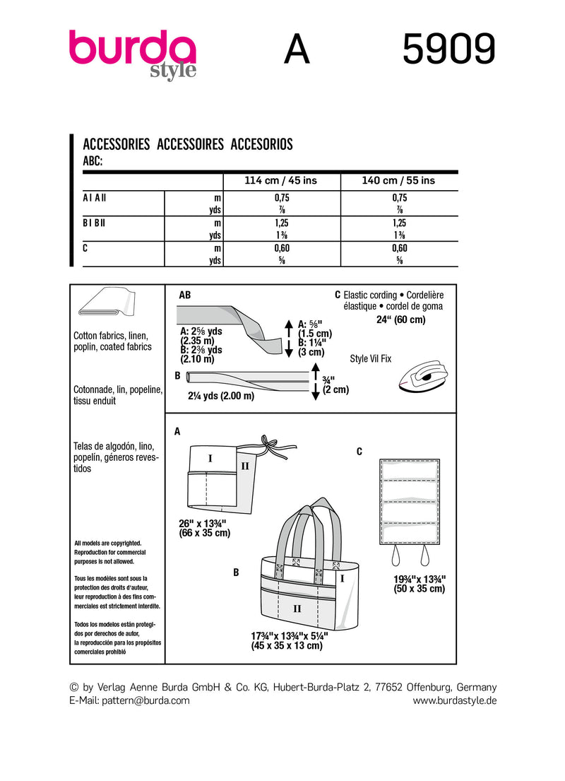 Burda Boss N ° 5909: Accesorios