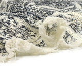 Maille tricot imprimé abstrait blanc fond marine