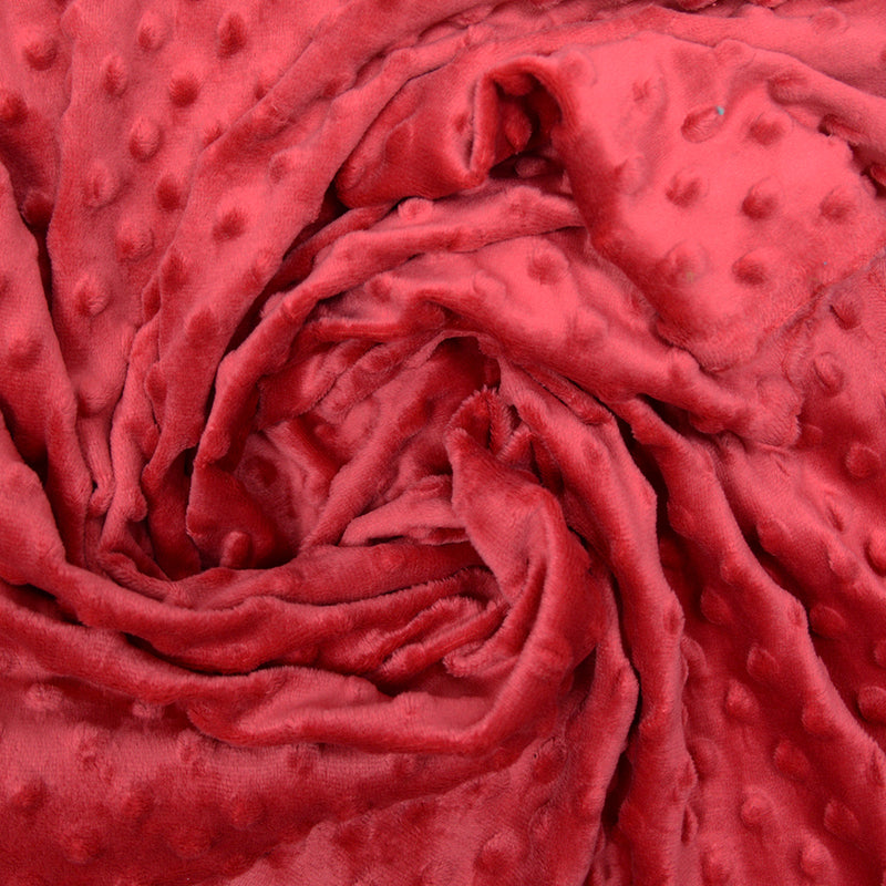 Fleece Minky Red Relief Framboise