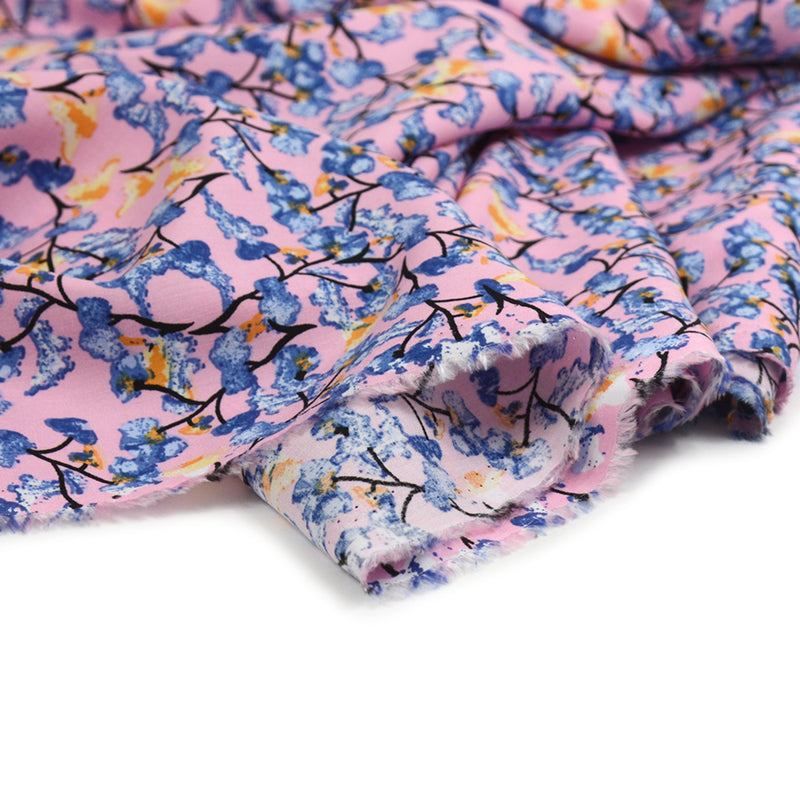 Viscose printed in pink background