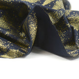 Cotton printed golden fir background navy