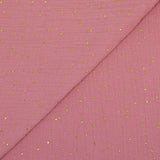 Double gaze vieux rose confettis doré