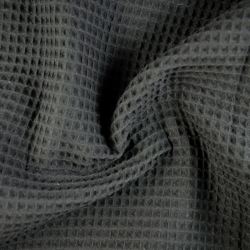 Coton 100% nid d'abeille noir