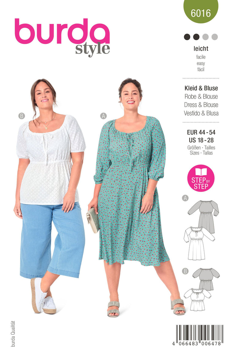 Burda boss n ° 6016: dress & blouse