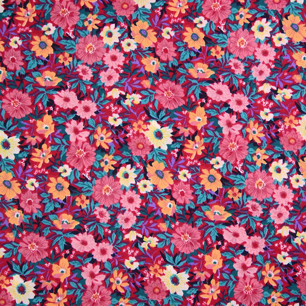 Microfibre imprimée Moahu fond rouge