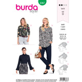 Patron Burda n°6367: T-shirt avec des manches originales, un col roulé ou un ruché d'ourlet