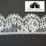 Ruban de Dentelle de calais® blanc cassé feston à fleurs au mètre