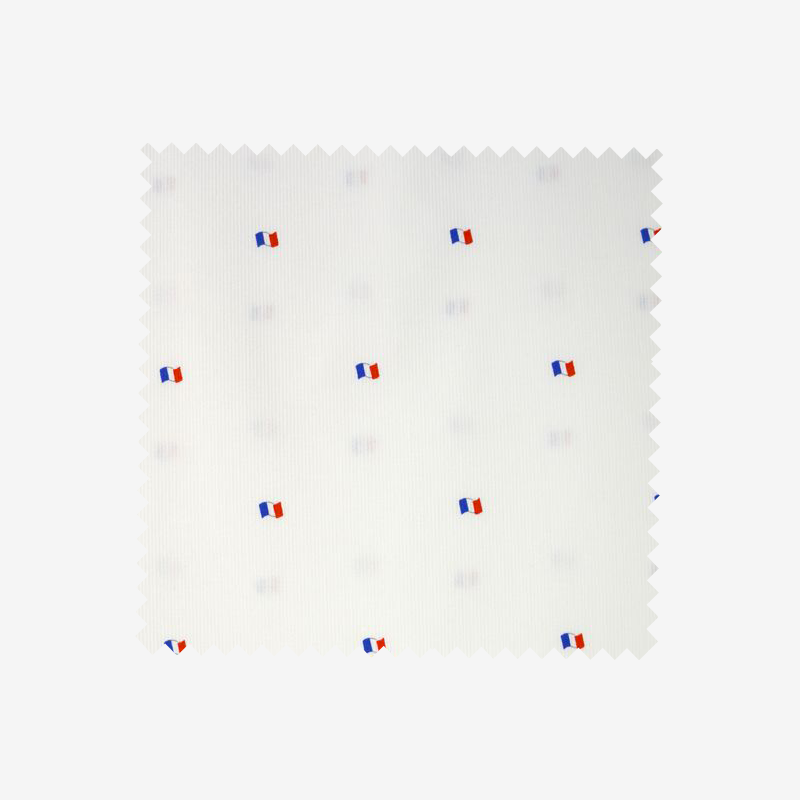 Piqué de coton imprimé drapeaux français Coupon 45x45 cm