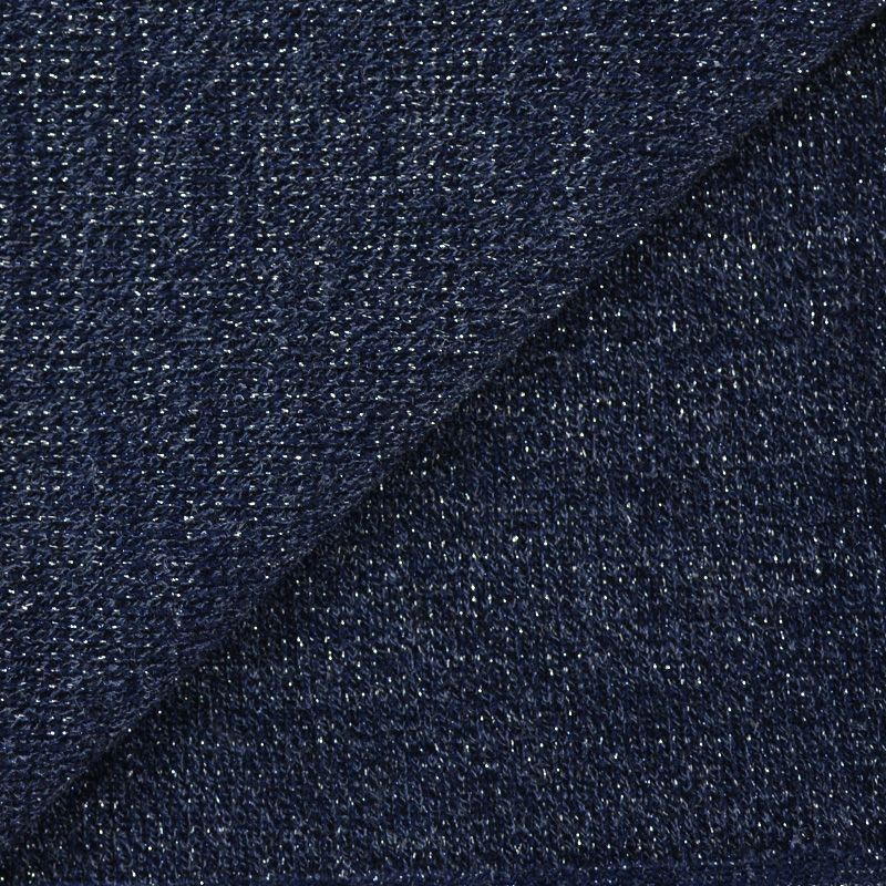 Maille tricot lurex bleu