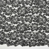 Dentelle cordon fleurs fond gris