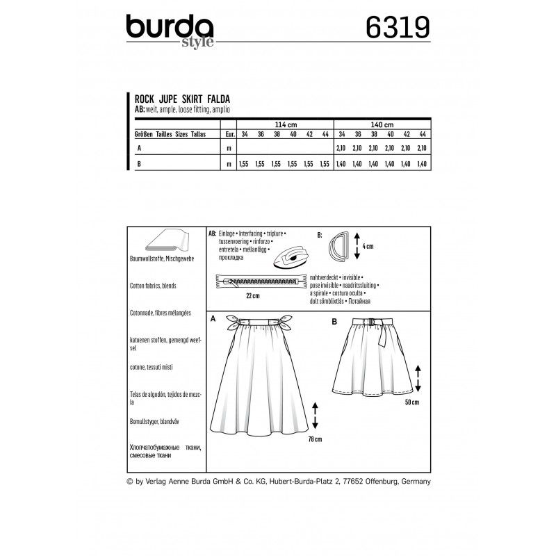 Burda boss 6319- Bell skirt