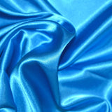 Satin Polyester uni Bleu azur