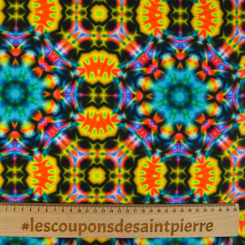 Coton imprimé électro jaune