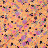 Microfibre imprimée poésie sucrée fond abricot