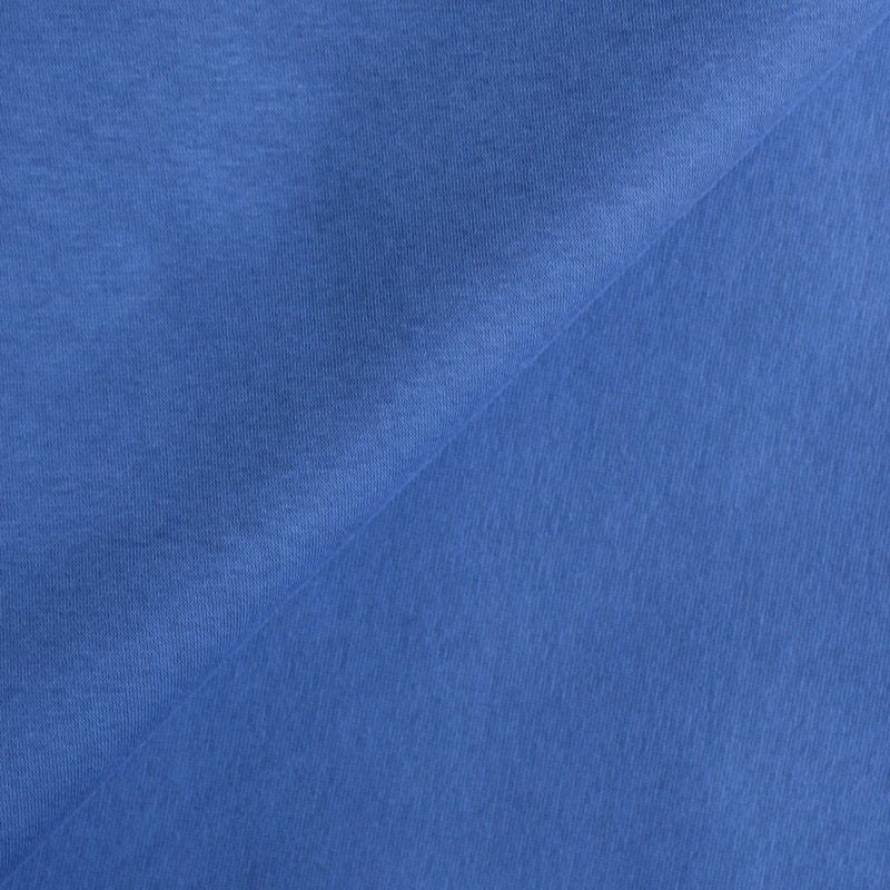 Tissu sweat minkee bleu barbeau
