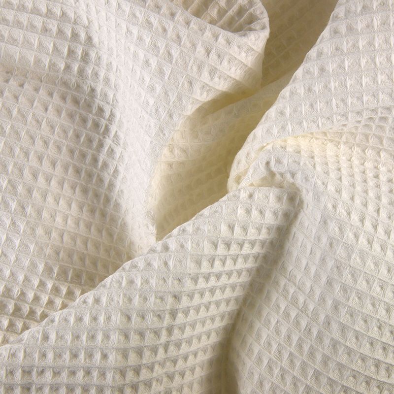 Coton nid d'abeille blanc cassé Coupon 45x45 cm