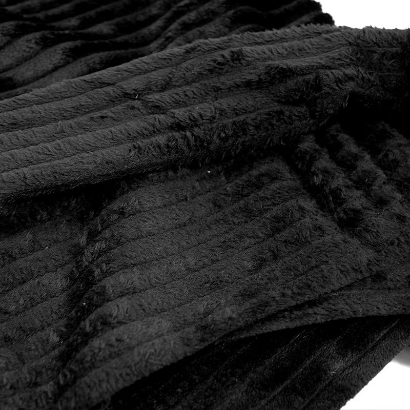 Fausse fourrure côtelé noir