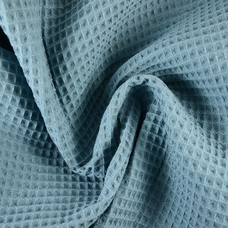 Coton nid d'abeille bleu pastel Coupon 45x45 cm