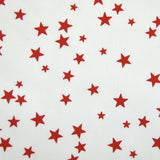 Piqué de coton imprimé étoiles rouges Coupon 45x45 cm