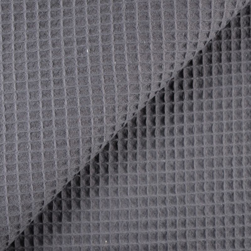 Coton nid d'abeille gris anthracite Coupon 45x45 cm