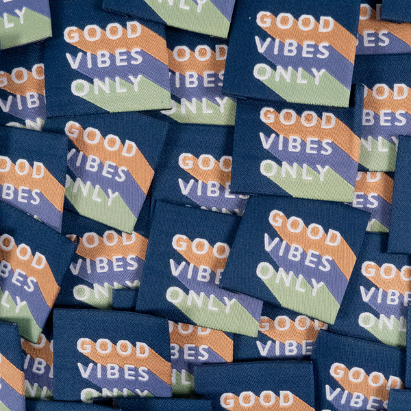 Étiquettes tissées "Good Vibes Only" x 5