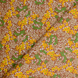 Coton imprimé vintage fleurs vertes