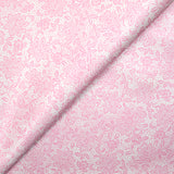 Satin duchesse polyester imprimé dentelle rose