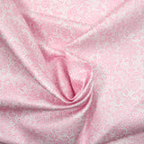 Satin duchesse polyester imprimé dentelle rose
