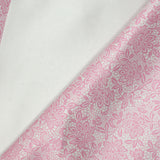 Satin duchesse polyester imprimé dentelle rose